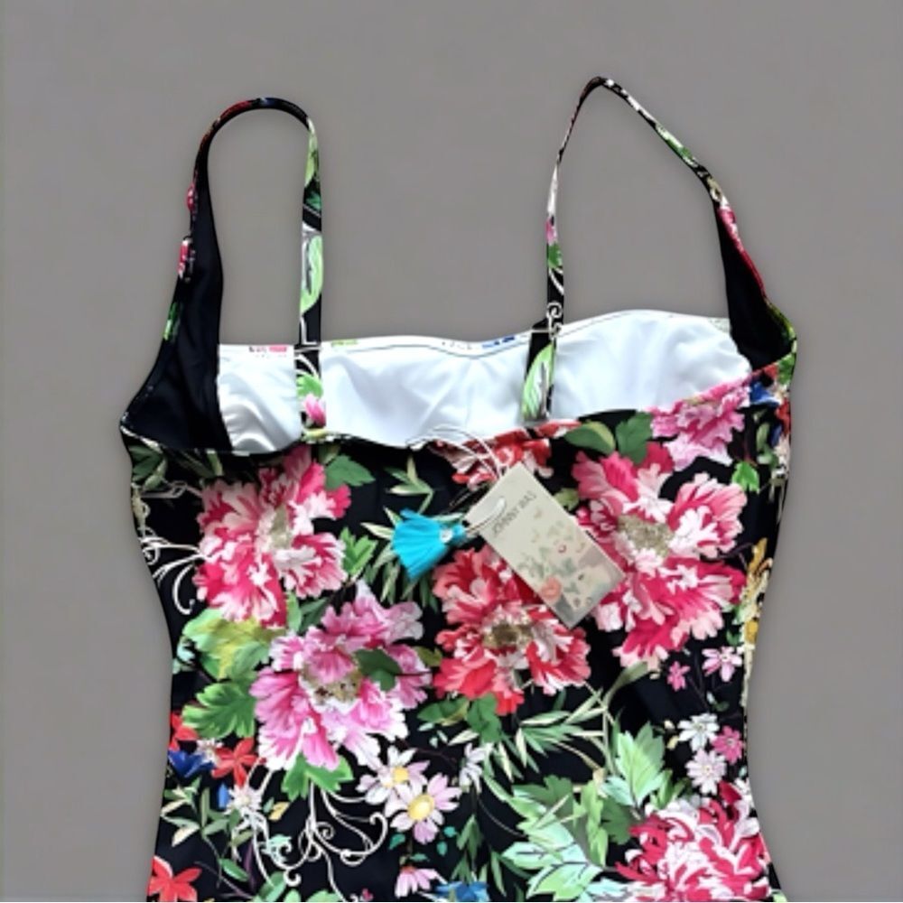 NWT Johnny Was Metalli Mix Ruched One Piece Swimsuit - Picture 14 of 16
